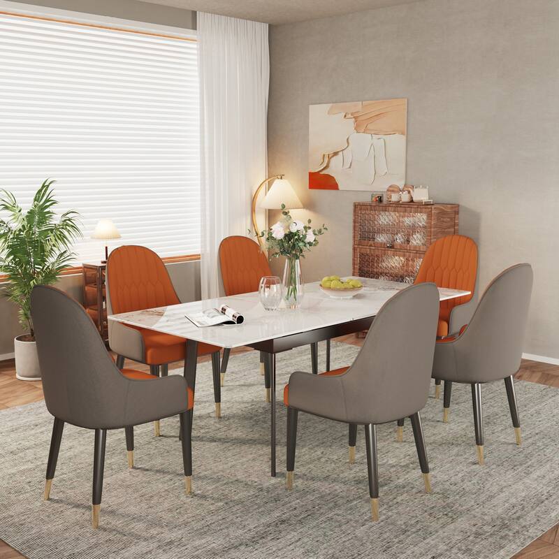 Sintered Stone Top Extendable Table and Chairs Dining Set