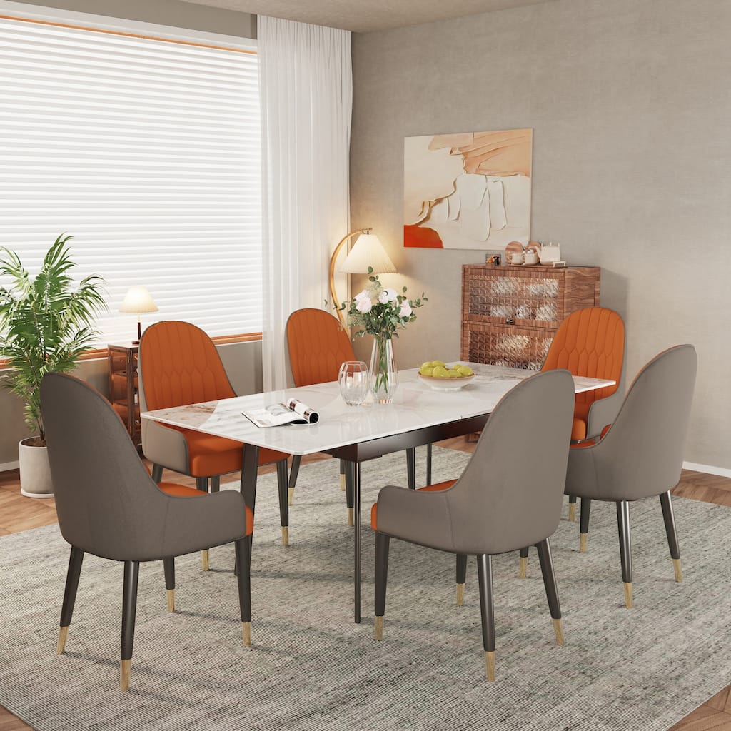 Sintered Stone Top Extendable Table and Chairs Dining Set