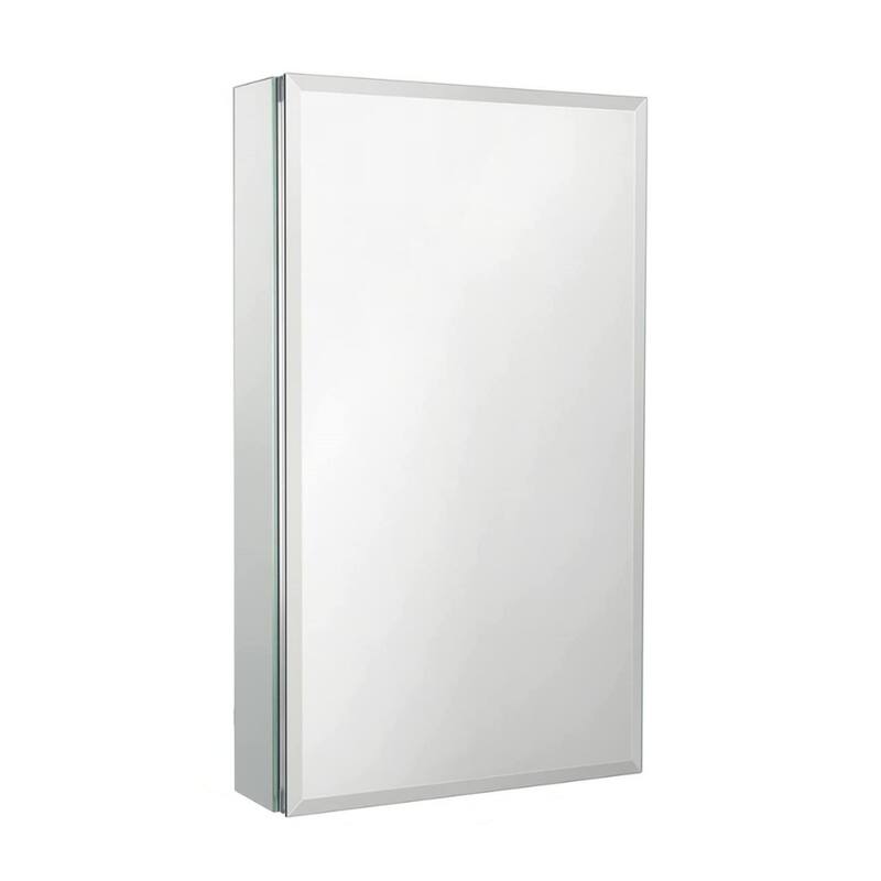 Rectangular Aluminum Recessed Mount/Surface Mount Medicine Cabinet with Mirror and Adjustable shelves