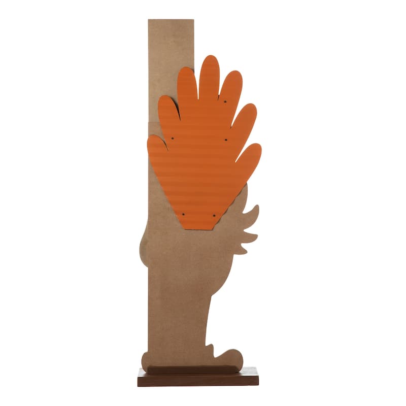 Glitzhome 36"H Thanksgiving Wooden Turkey Welcome Porch Decor