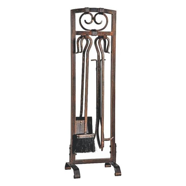 Homebasix CPO90501AC3L 5-Piece Fireplace Tools Set, Antique Bronze