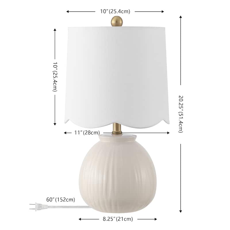 SAFAVIEH Couture Devi, 20-inch, Ceramic Table Lamp (Set of 2) - 11"W x 11"D x 20"H