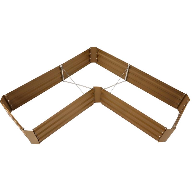 Sunnydaze L-Shaped Galvanized Steel Raised Garden Bed