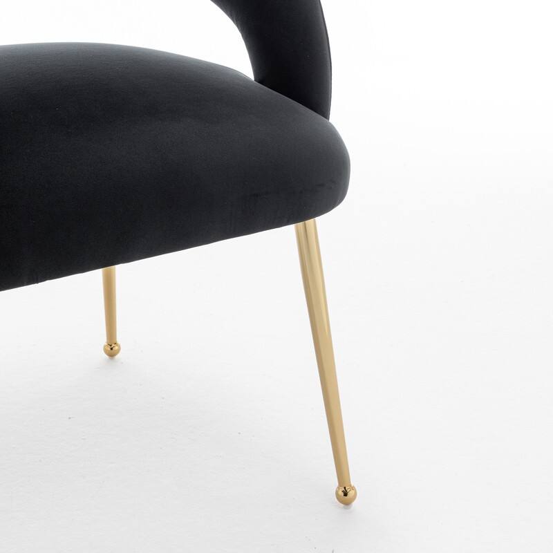 SEYNAR Mid Century Modern Velvet Upolstered Open-Back Dining Chair Set of 2