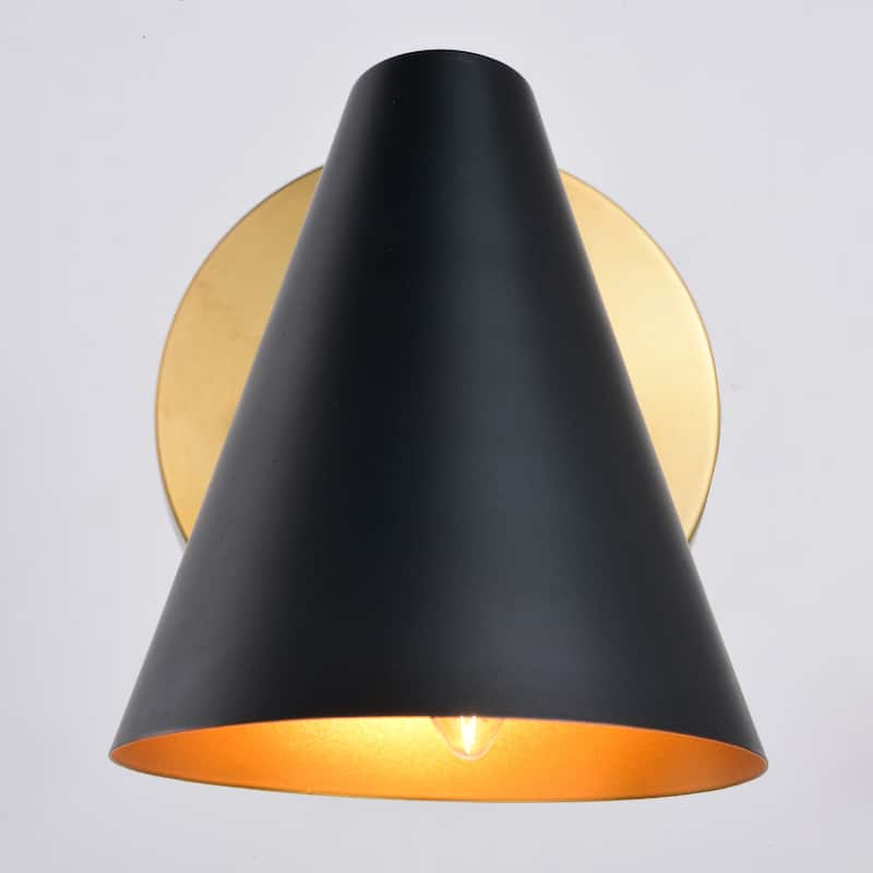 Pryce 1 Light Mid-Century Modern Wall Sconce Fixture with Metal Cone Shade