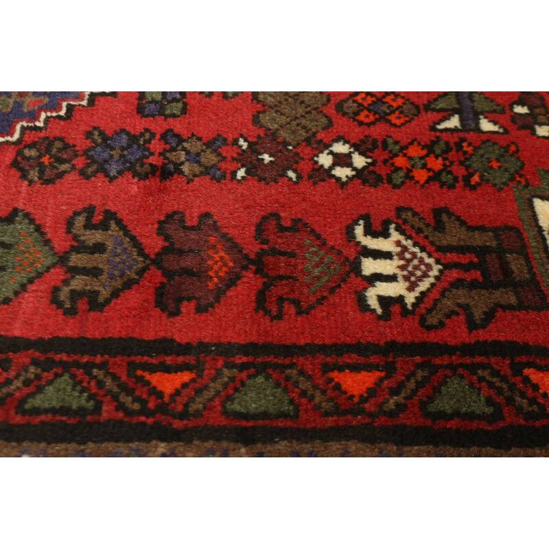 ECARPETGALLERY Hand-knotted Andelz Red Wool Rug - 3'2 x 5'0