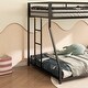 preview thumbnail 3 of 7, Twin Over Full Metal Bunk Bed with Guardrails, Convertible Ladder