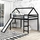 preview thumbnail 13 of 35, Full Size Loft Bed House Bed with Slide-77.4"L x 57.2"W