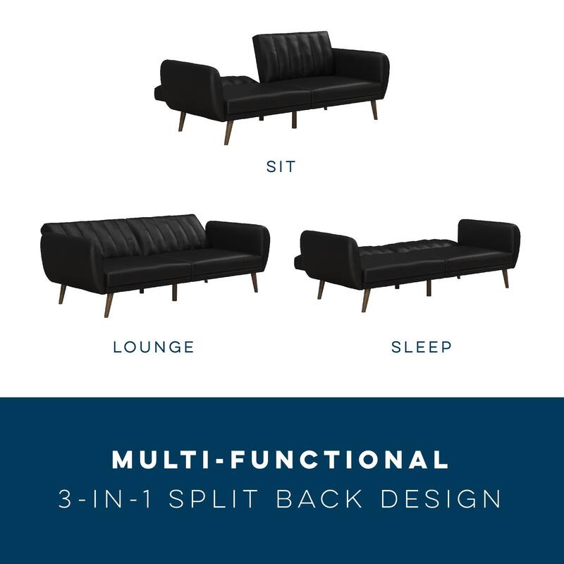 The Novogratz Brittany Faux Leather Futon Sofa Bed