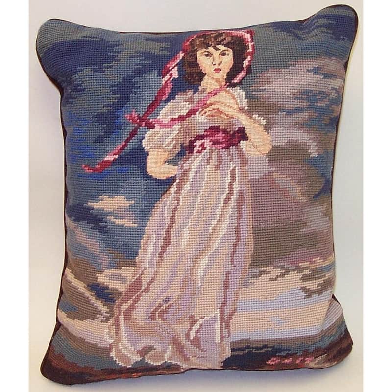 14" x 17" Pinky Needlepoint Pillow