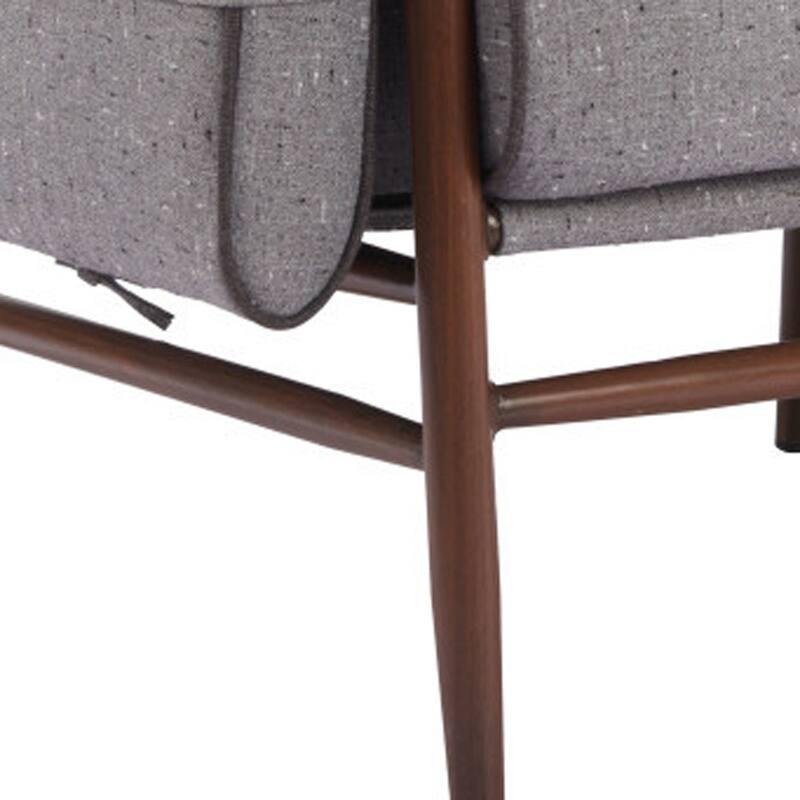 HomeRoots 34" Gray And Brown Upholstered Arm Chair - 34' X '37' X '35