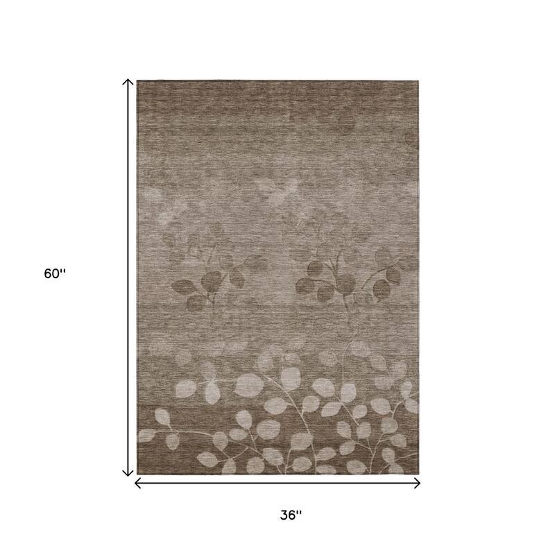 HomeRoots Floral Transitional Rectangle Outdoor Rug