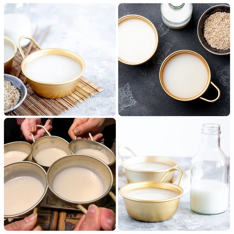 2 Pcs Korean Traditional Wine Bowls, Stainless Steel Rice Wine Cup