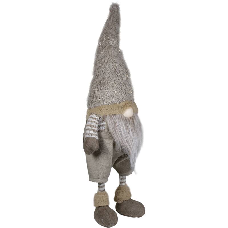 22" Standing Beige and Gold Swaying Gnome Christmas Decoration