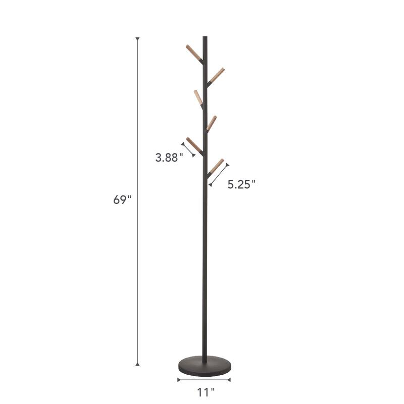 Yamazaki Home Coat Rack, Steel, Holds 26.4 lbs - L 11.02 x W 11.02 x H 69.69 inches