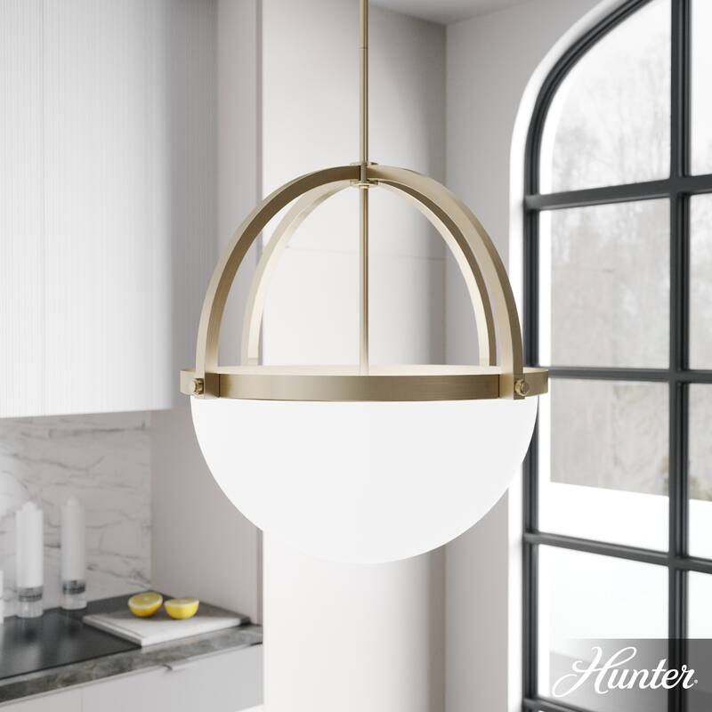 Hunter Wedgefield 4-Light Pendant - Dining Room, Entry - Geometric - Transitional, Contemporary - Alturas Gold