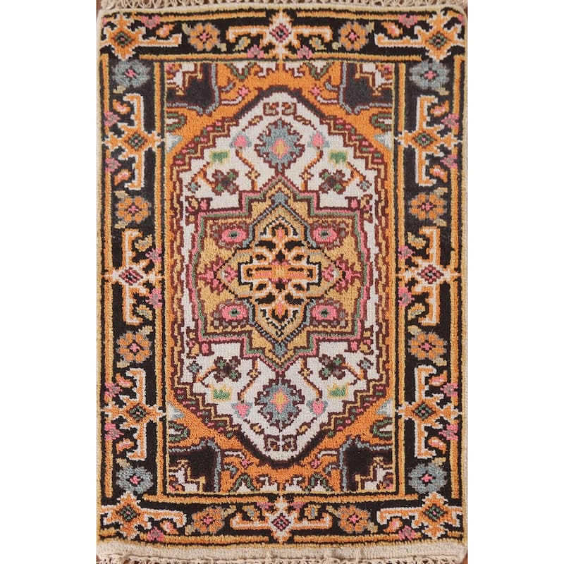 Heriz Serapi Oriental Rug Handmade Medallion Wool Carpet - 2'0"x 3'0"