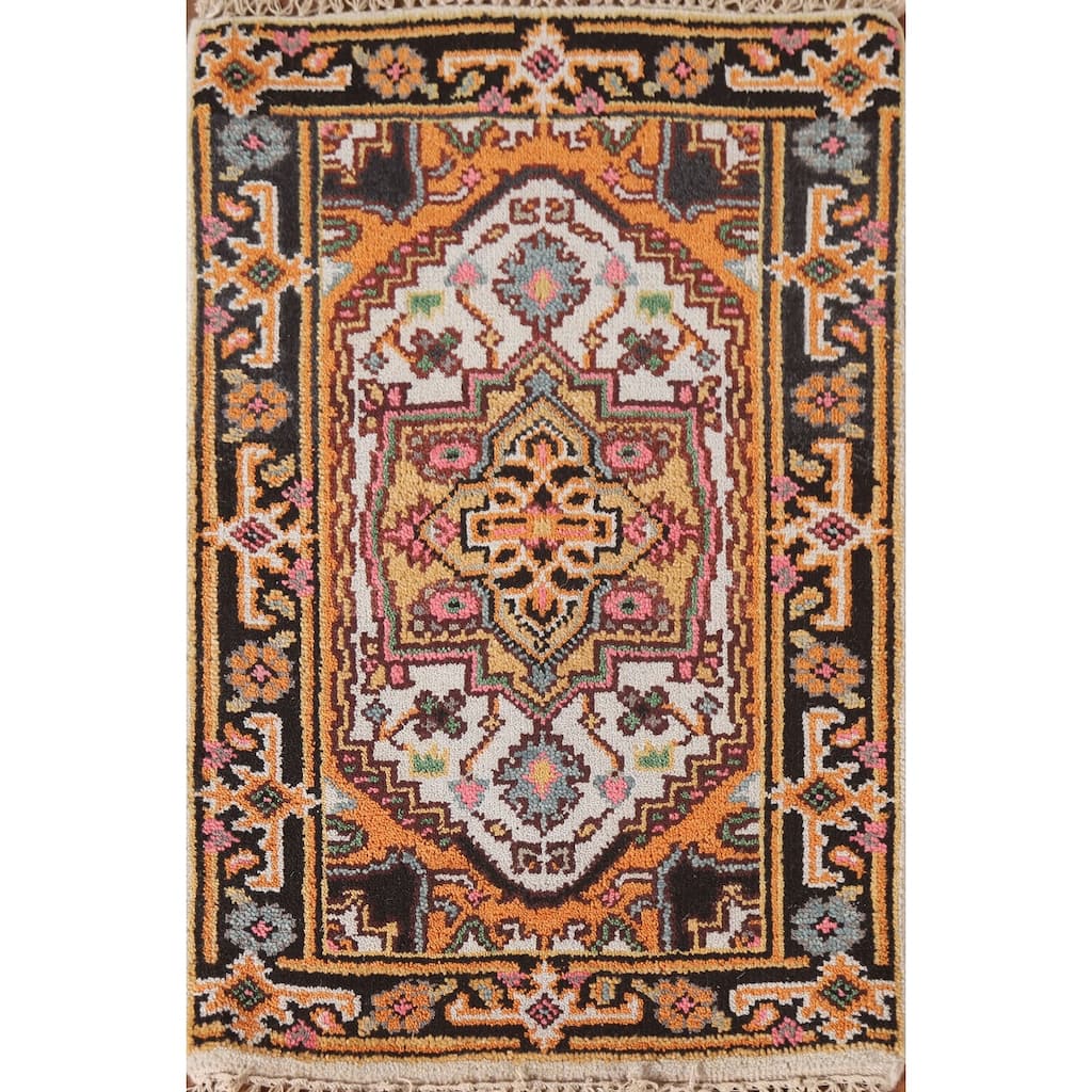 Heriz Serapi Oriental Rug Handmade Medallion Wool Carpet - 2'0"x 3'0"