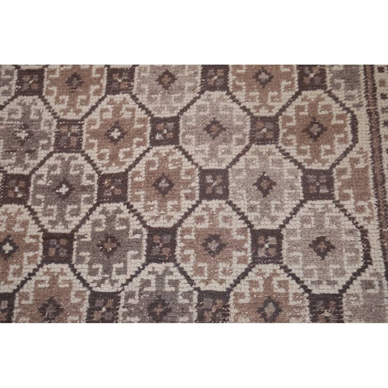 Distressed Balouch Persian Vintage Runner Rug Handmade Wool Carpet - 3'2" x 9'5"