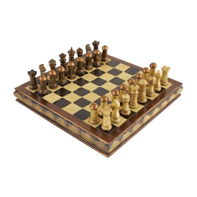 Polystone Chess Game Set - Brown - Roche River Decor