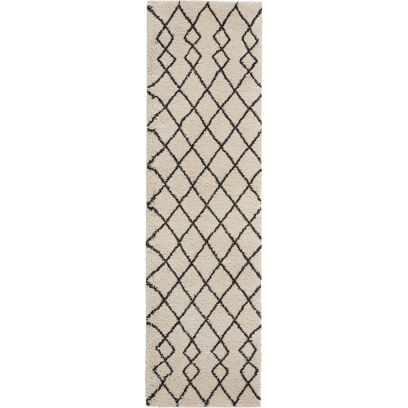 Nourison Geometric Moroccan Boho Shag Area Rug