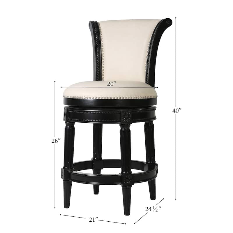 Copper Grove Rijssen Counter-Height Wood Swivel Stool with Upholstered Seat