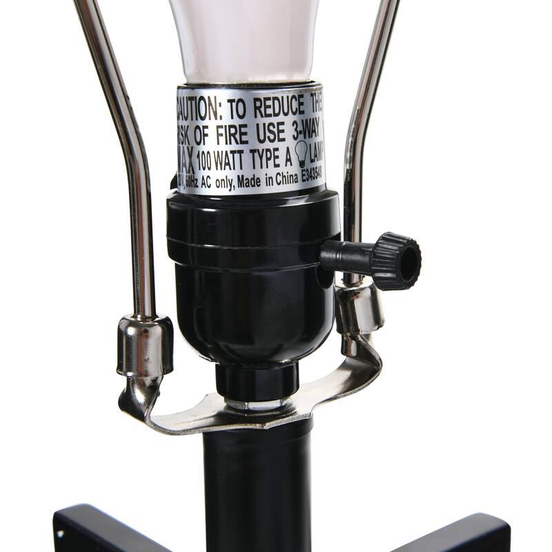 Transparent Bubble Glass and Metal Table Lamp