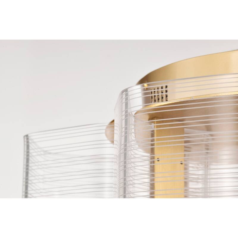 Kenzo LED 5 Light Flush Mount Vintage Brass Finish Light Guide Panel - Polished Anodized Bronze