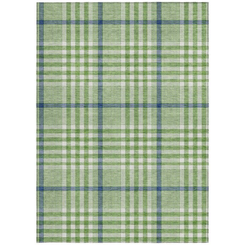 HomeRoots Plaid Transitional Rectangle Outdoor Rug