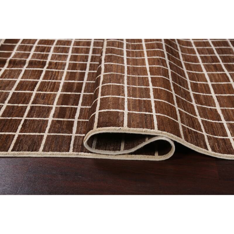 Checkered Gabbeh Kashkoli Modern Oriental Wool Area Rug Hand-knotted - 4'9" x 6'7"