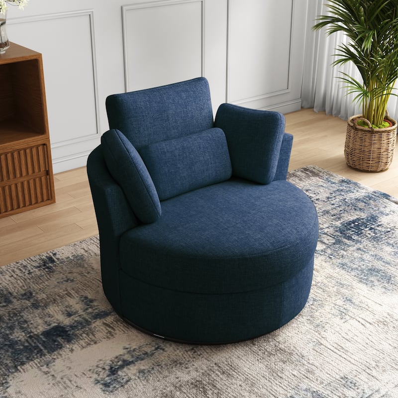 Upholstered Barrel Swivel Accent Chairs