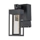 preview thumbnail 1 of 6, Modern LED Outdoor Black Dusk to Dawn Sensor Wall Lantern Sconce with Seeded Glass and built-in GFCI Outlets Black