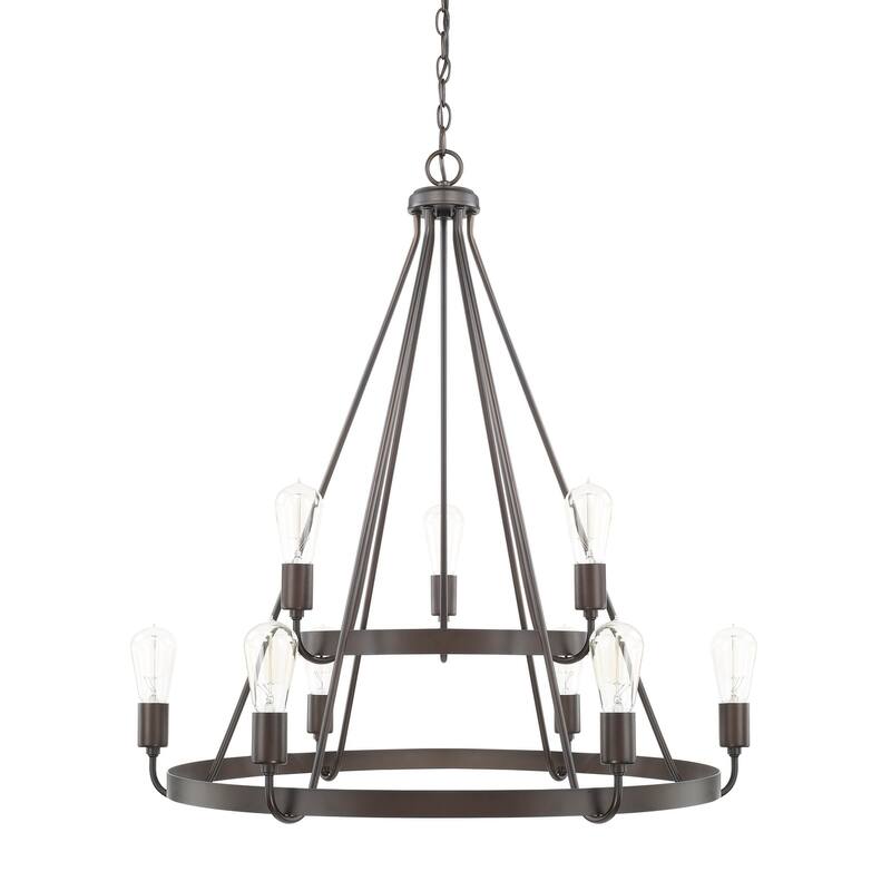 Capital Lighting Tanner 9-light Transitional 2-tier Round Chandelier
