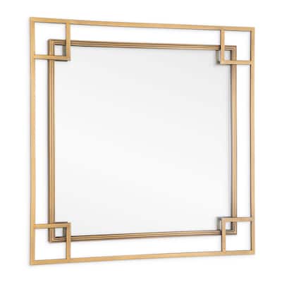 Mavis 22" Square Metal Wall Mirror, Bronze - 22 x 22