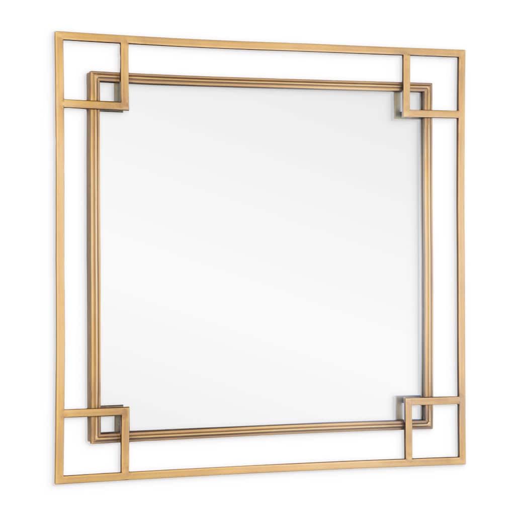 Mavis 22" Square Metal Wall Mirror, Bronze - 22 x 22
