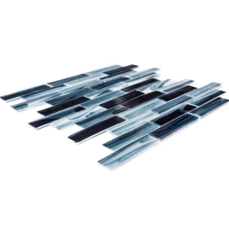 Island Antigua 12x12 Polished Glass Brick Mosaic Tile - Wall, Backsplash