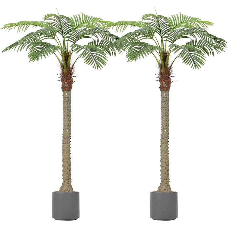 2 Pack Artificial Palm Tree, Fake Tropical Plants for Home Office Decor - 8 FT