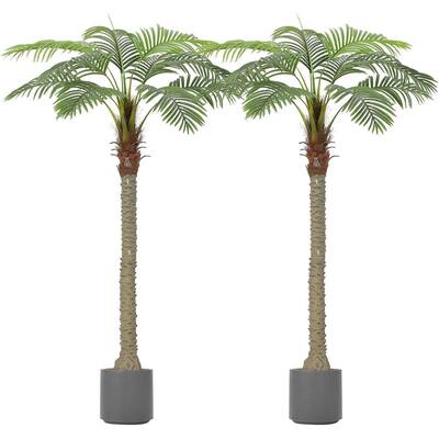 2 Pack Artificial Palm Tree, Fake Tropical Plants for Home Office Decor