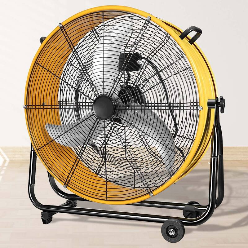 30 in 3 Speed Yellow Heavy Duty Metal Industrial Drum Fan, Air Circulation - Yellow
