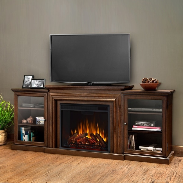 Real flame entertainment center top