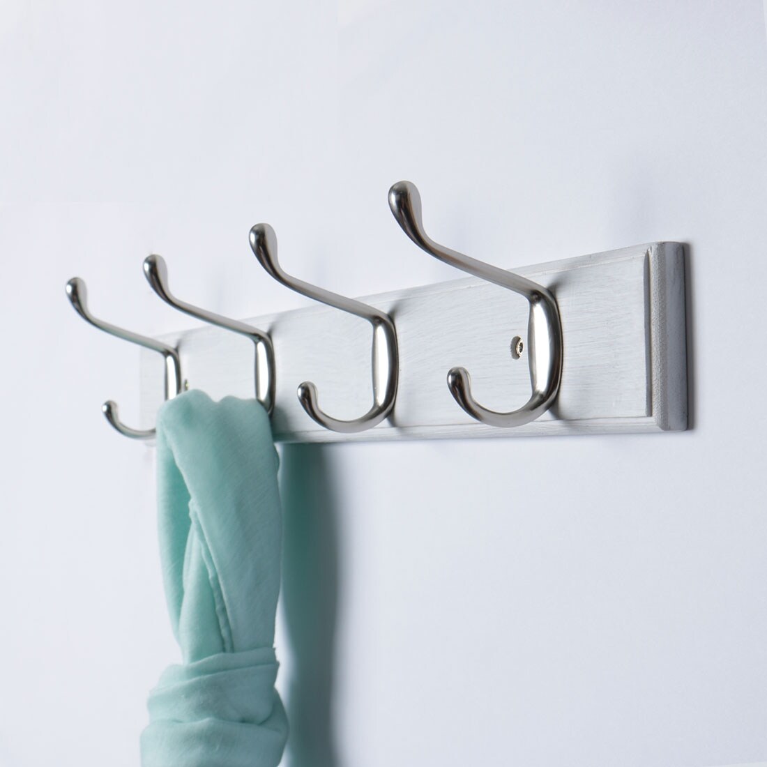 Shop Dual Wall Hook Rack Bamboo Base 18 9 Inch 4 Hooks Coat Towel