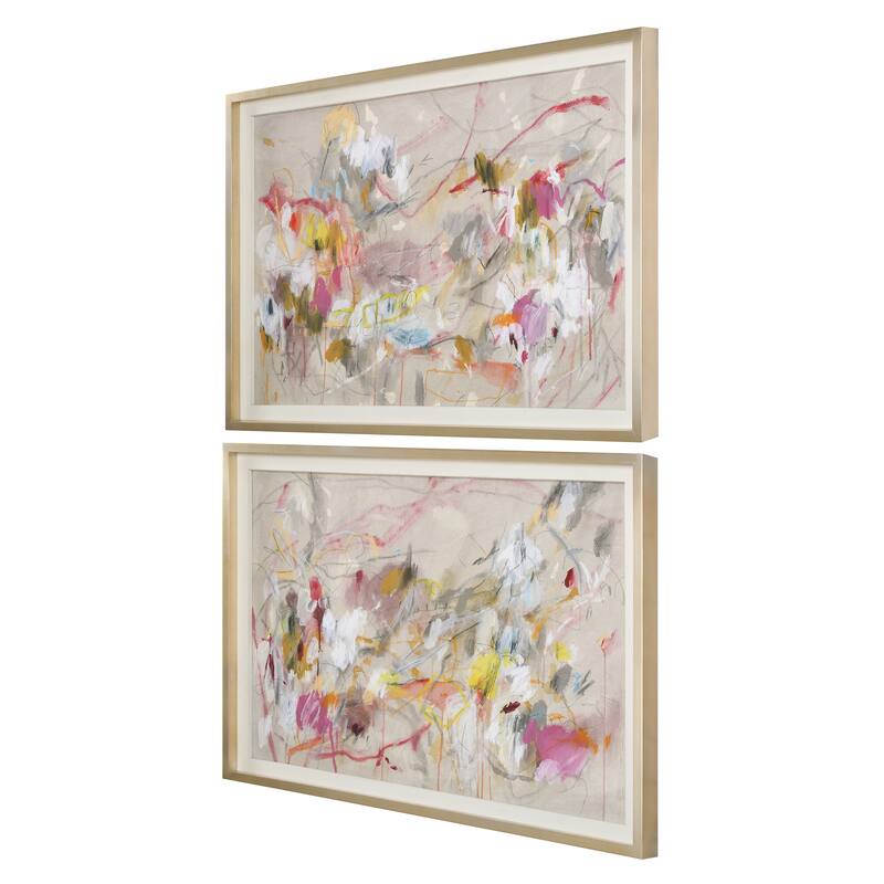Uttermost Metropolitan Rush Abstract Prints, Set of 2