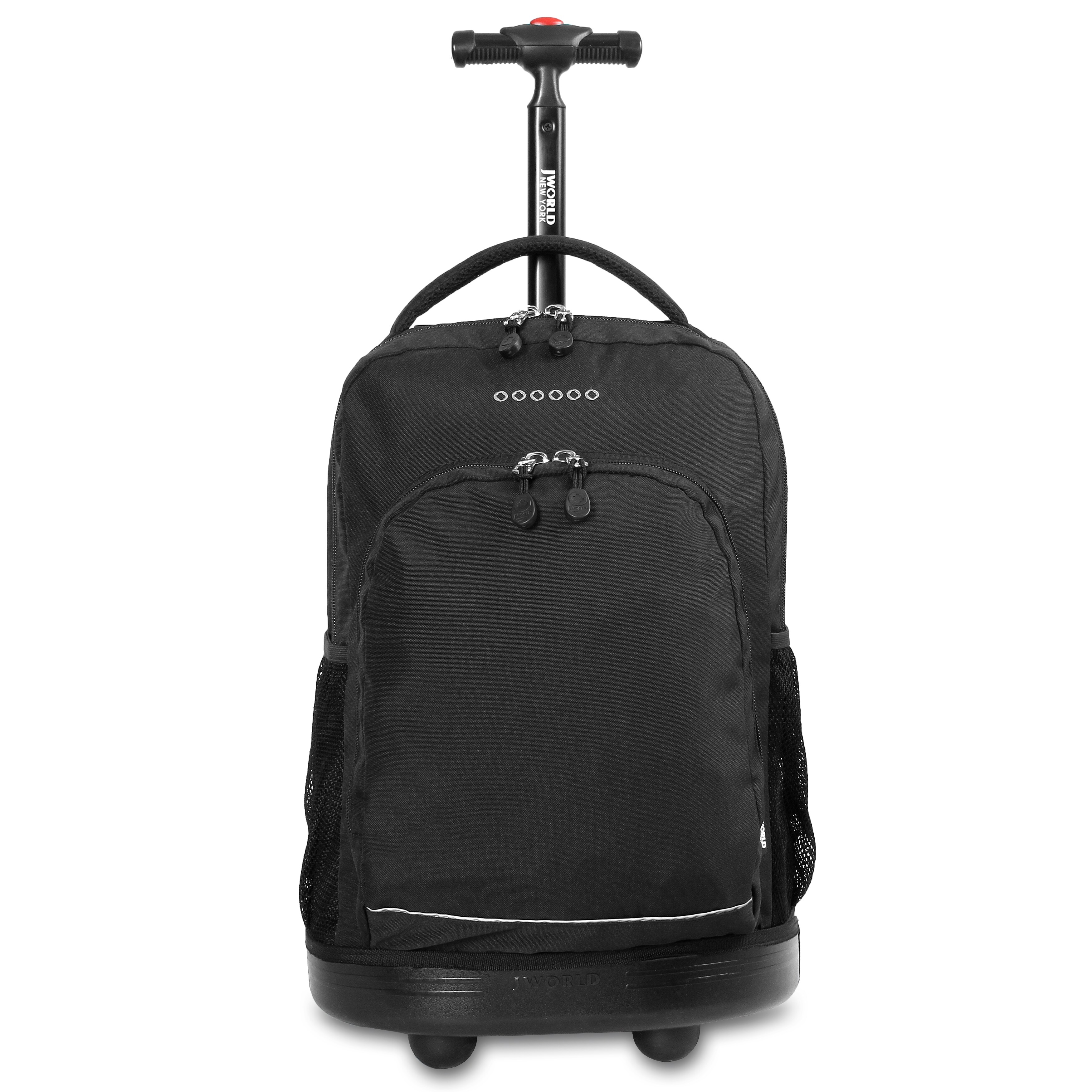 black rolling backpack