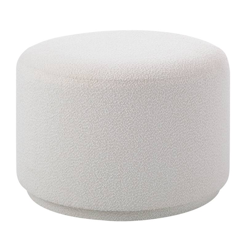 Renwil Audrina Indoor Boucle Ottoman, Off-White