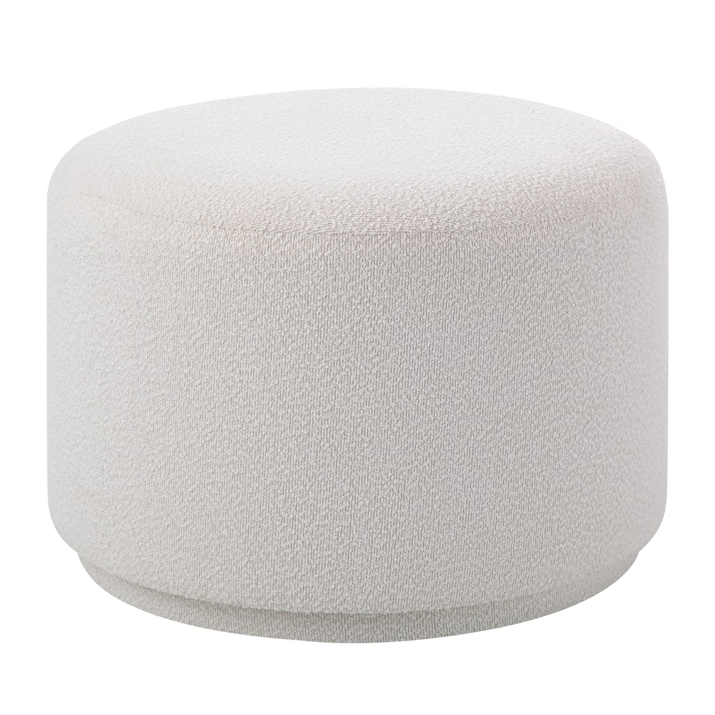 Renwil Audrina Indoor Boucle Ottoman, Off-White