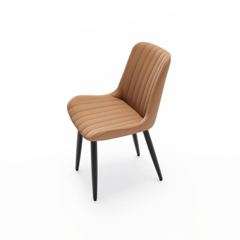 20" PU Leather Upholstered Dining Chairs with Metal Legs, Set of 4