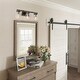 preview thumbnail 3 of 5, Farmhouse 3-light Faux Wood Bathroom Vanity Lighting Glass Wall Sconce - W21"xH9"xE6"