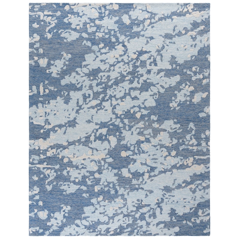 SAFAVIEH Handmade Pine Greth Contemporary Wool Rug - 8' x 10' - Blue/Ivory