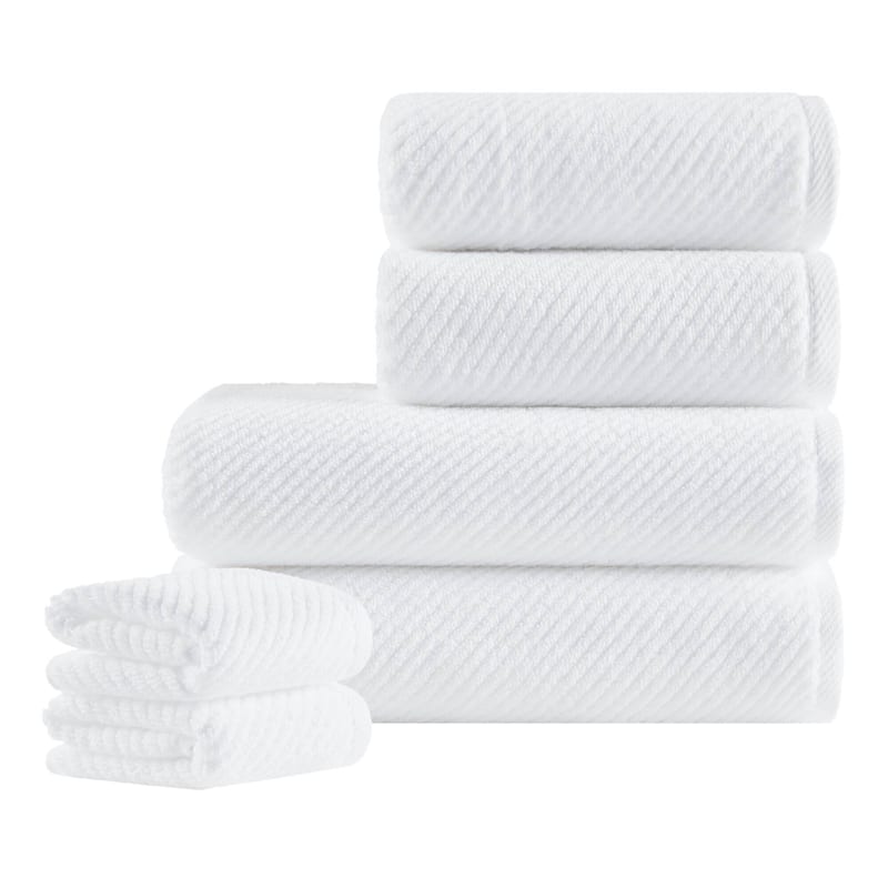 Madison Park Diagonal Ribbed Cotton Quick Dry Towel Set