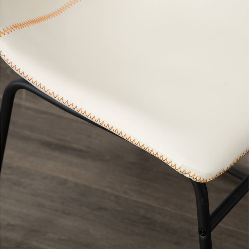 Mid-Century Modern PU Leather Dining Chairs, Set of 2